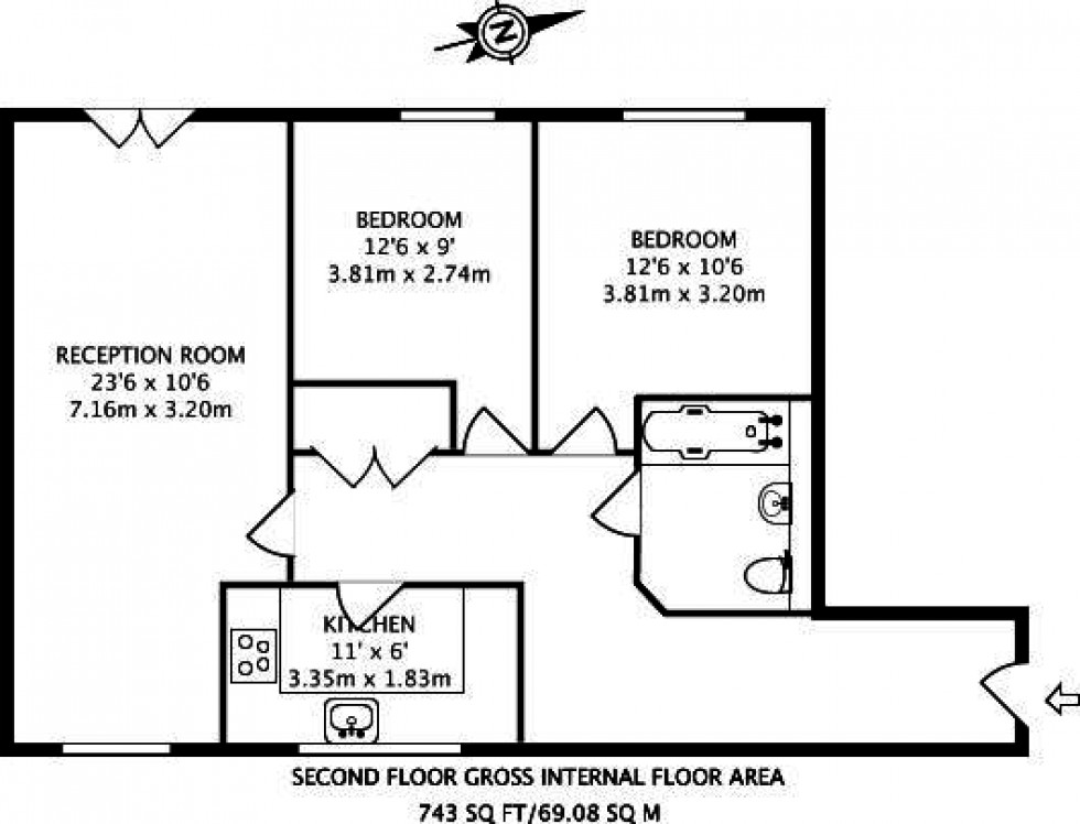 Floorplan for Tredegar Road, London