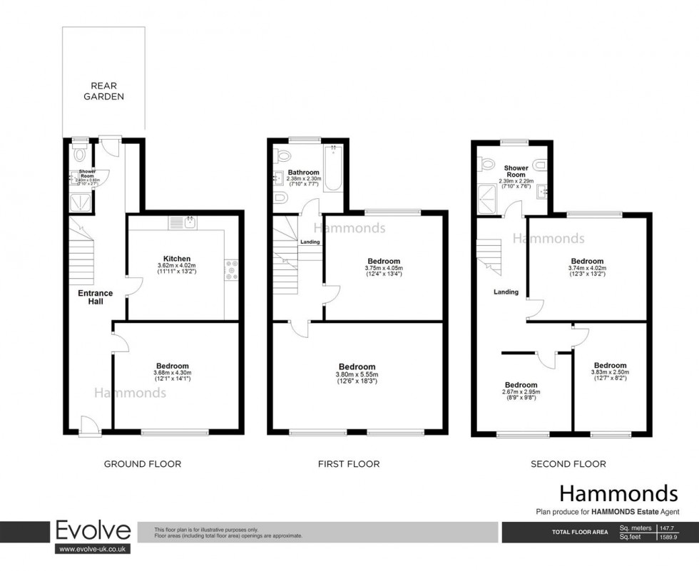 Floorplan for Campbell Road, London