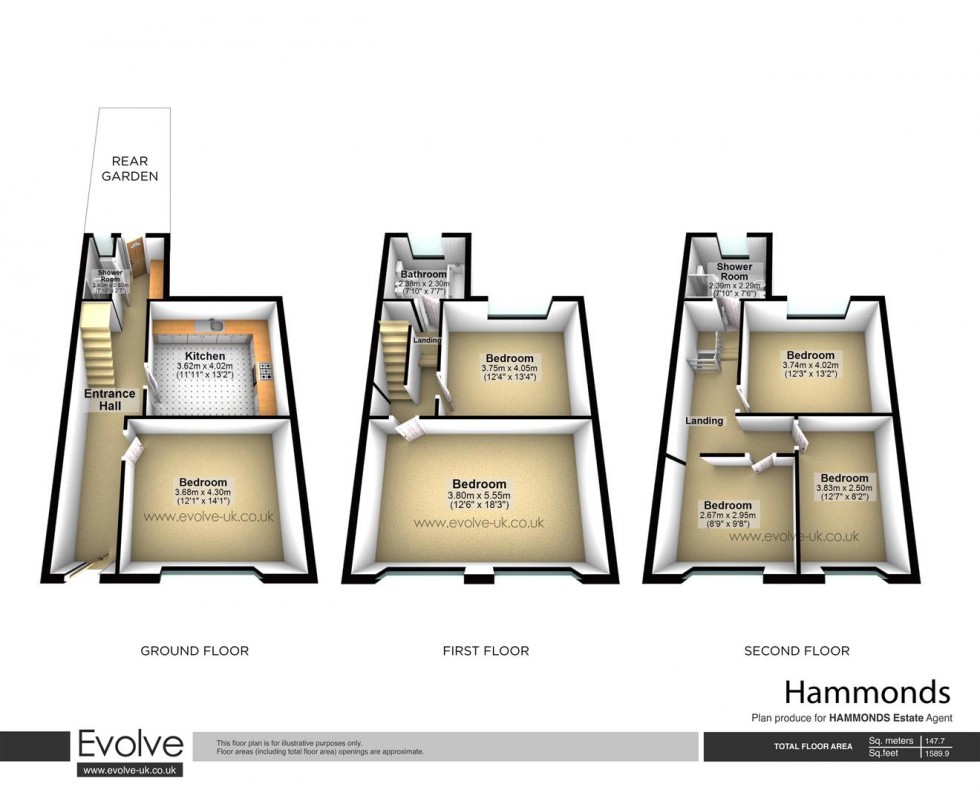 Floorplan for Campbell Road, London