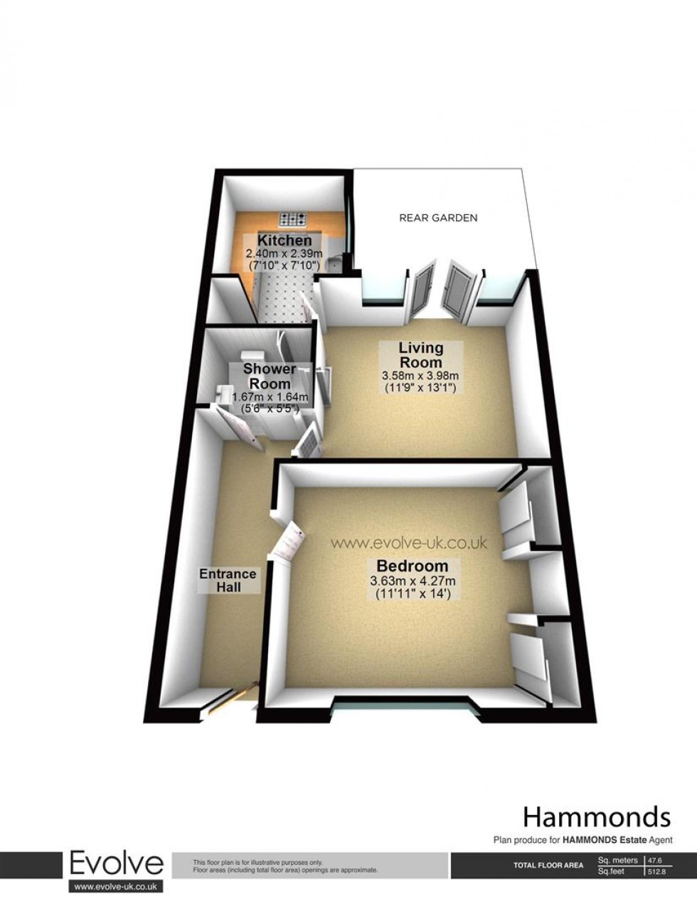 Floorplan for Campbell Road, London