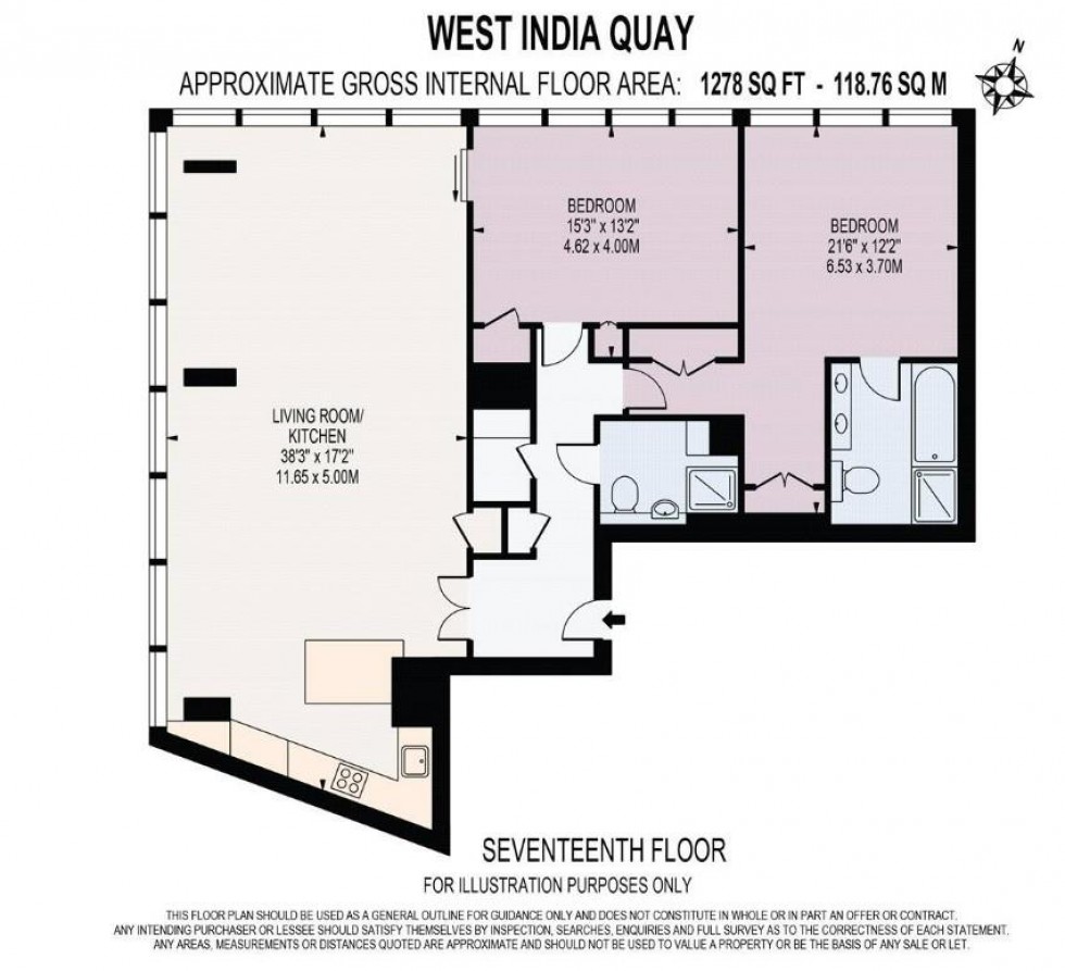 Floorplan for Hertsmere Road, London