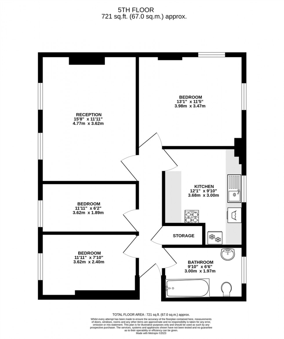 Floorplan for Bow Road, London