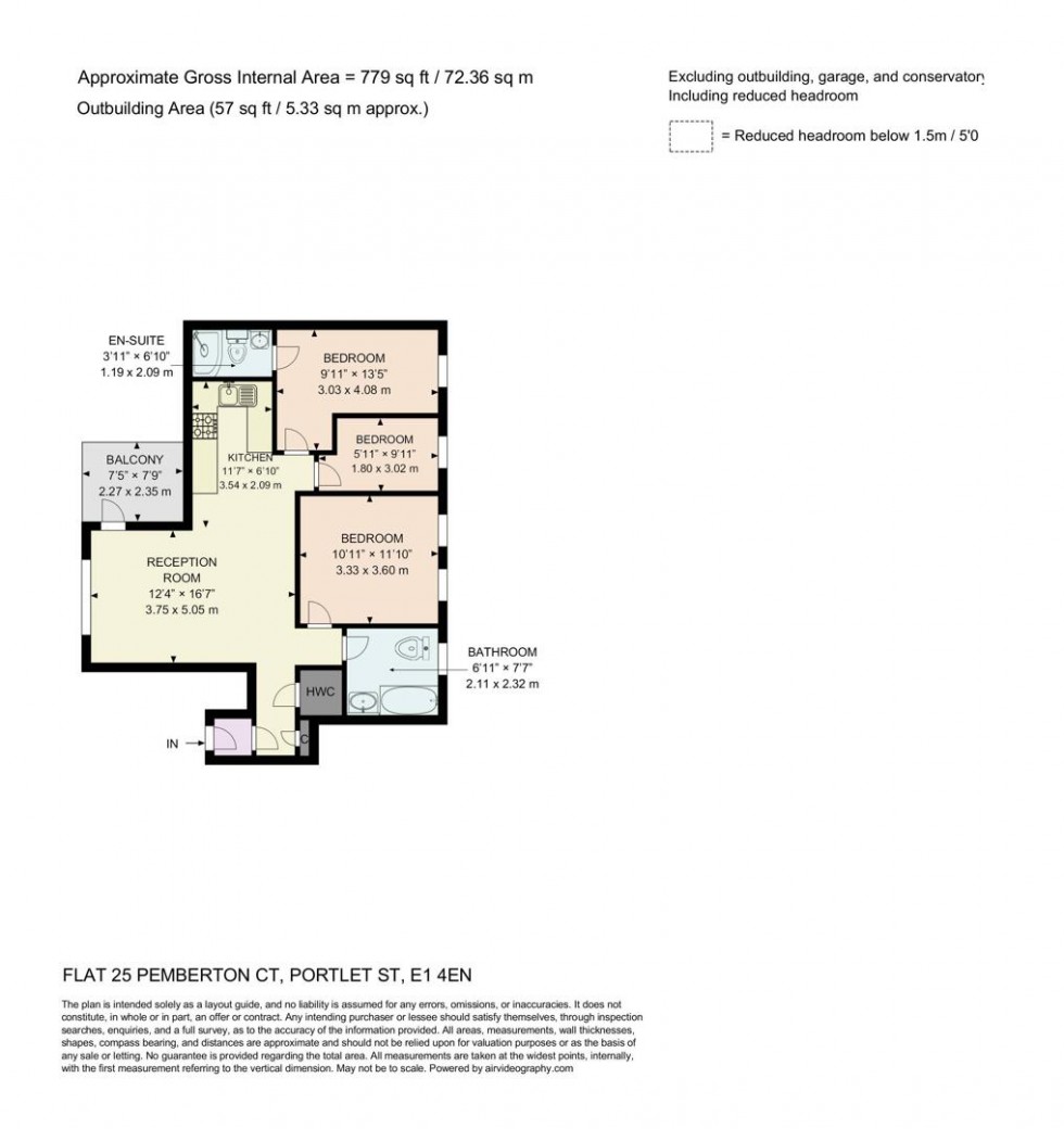 Floorplan for Flat 25 Portelet street, London
