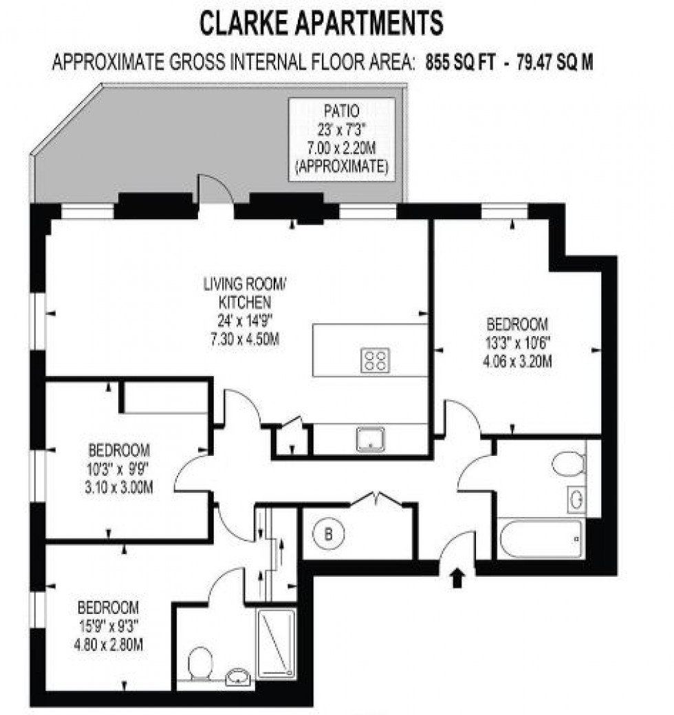 Floorplan for Heath Place, London