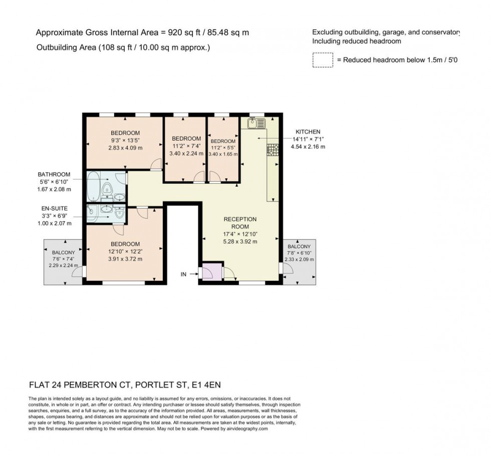 Floorplan for 24 Pemberton Court, Portlet Street, London