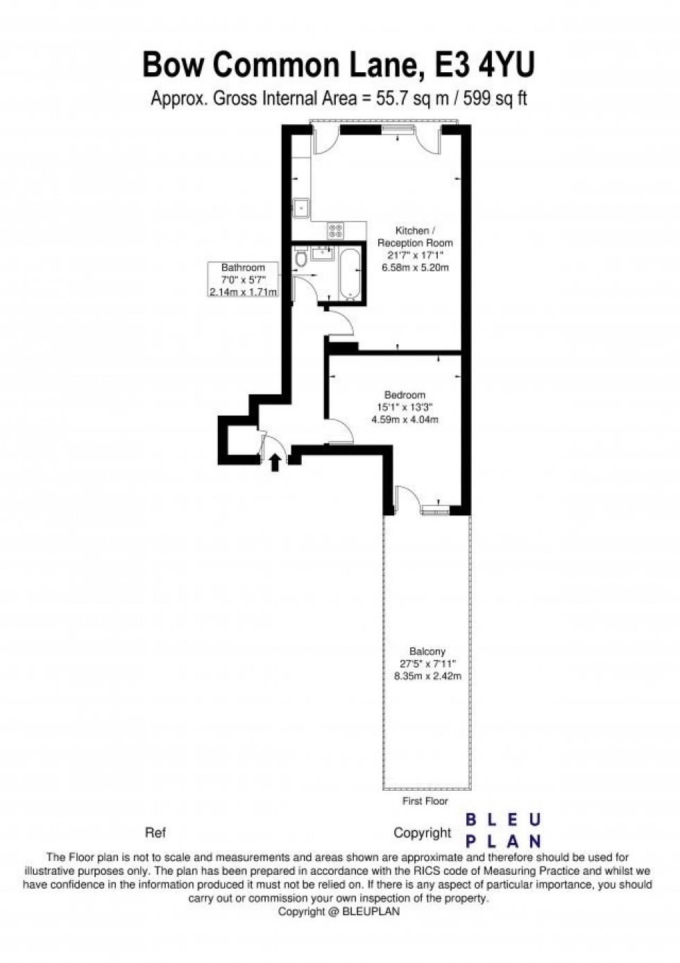 Floorplan for Bow Common Lane, London