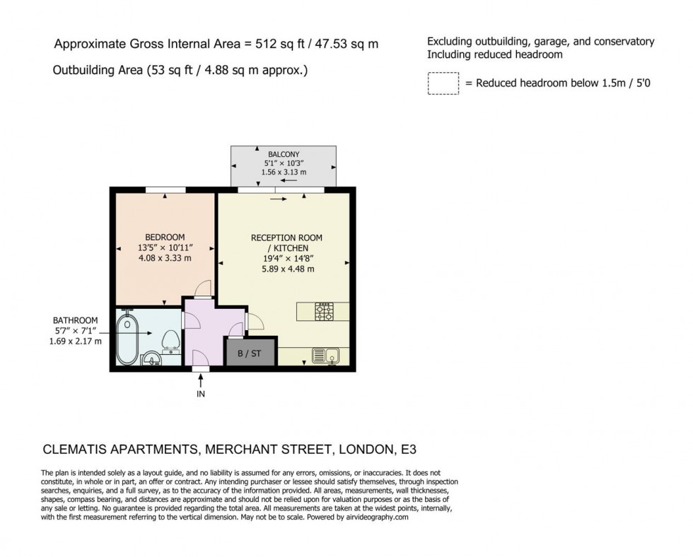 Floorplan for Merchant Street, London