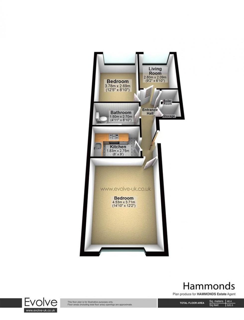 Floorplan for Rossetti Road, London